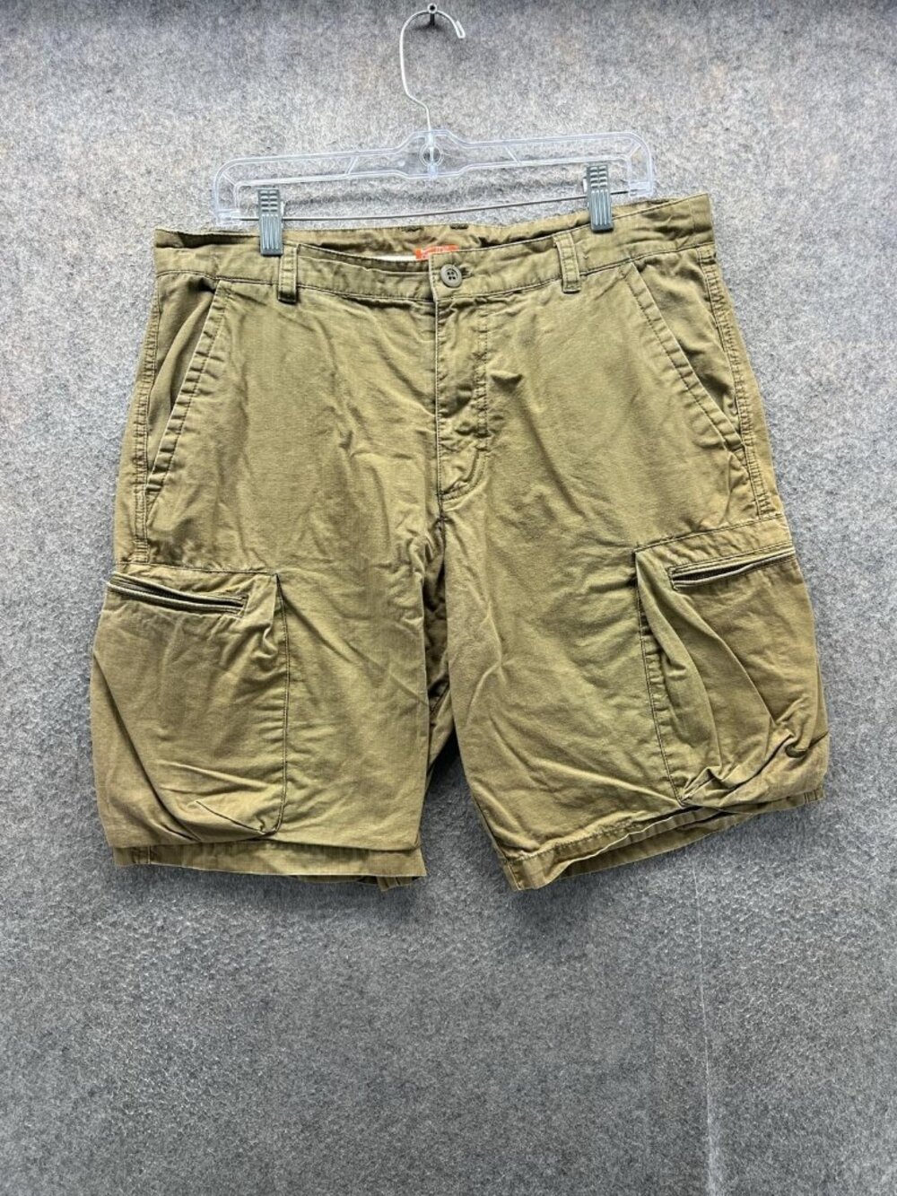Nike Shorts Mens 34 Green Cargo Flat Front Cotton Canvas Casual Summer